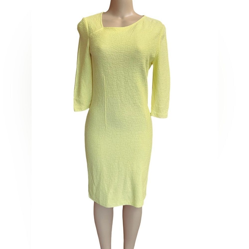 St. John the Hannah Knit Asymmetric Dress by St. John Collection.